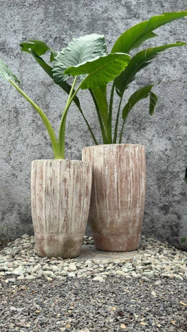 Maceta Vaso Estriado Alto